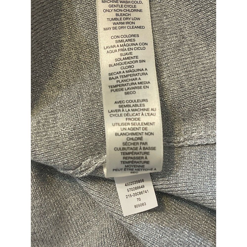 Chicos Sparkle Boat Nk Side Tie Pullover Silver Lurex Heather Size 3/XL 16 NWT - Picture 6 of 8